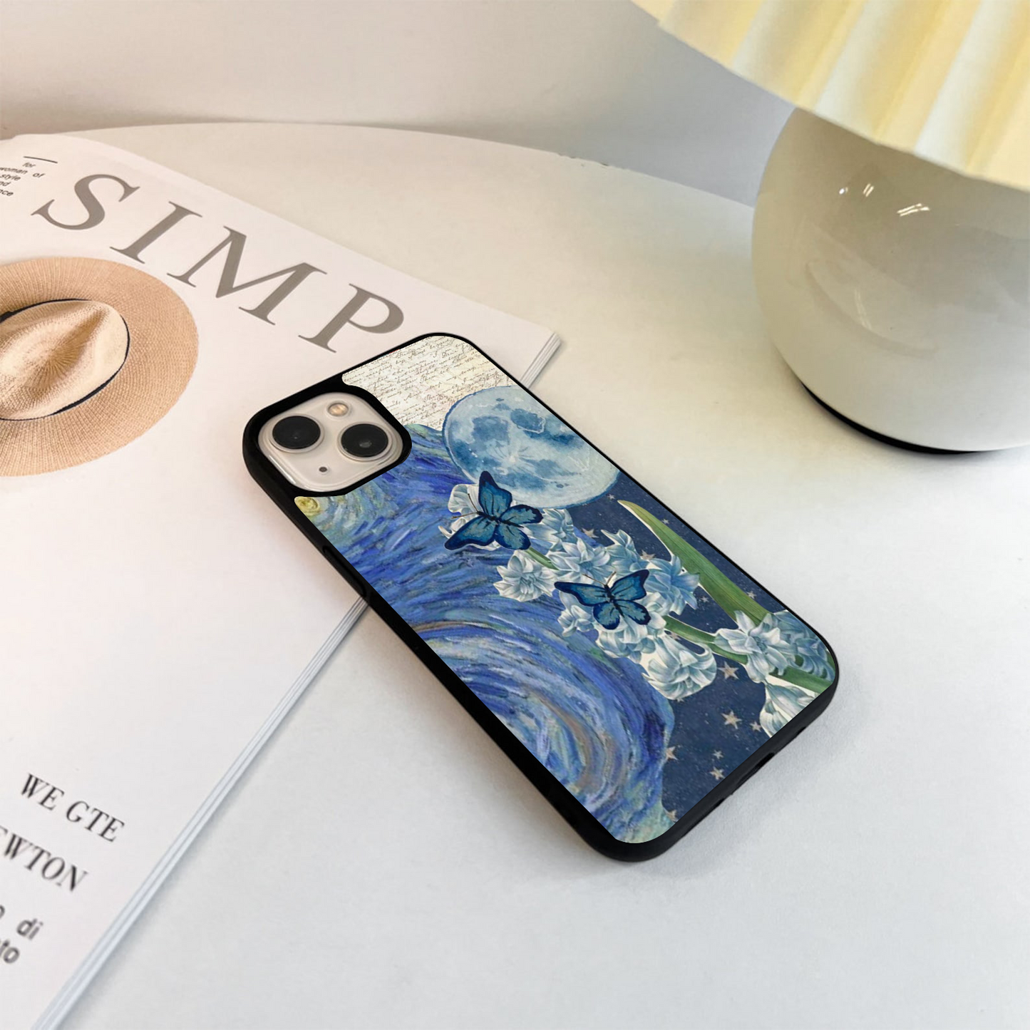 Moonlit Butterfly Dreams Glass Case