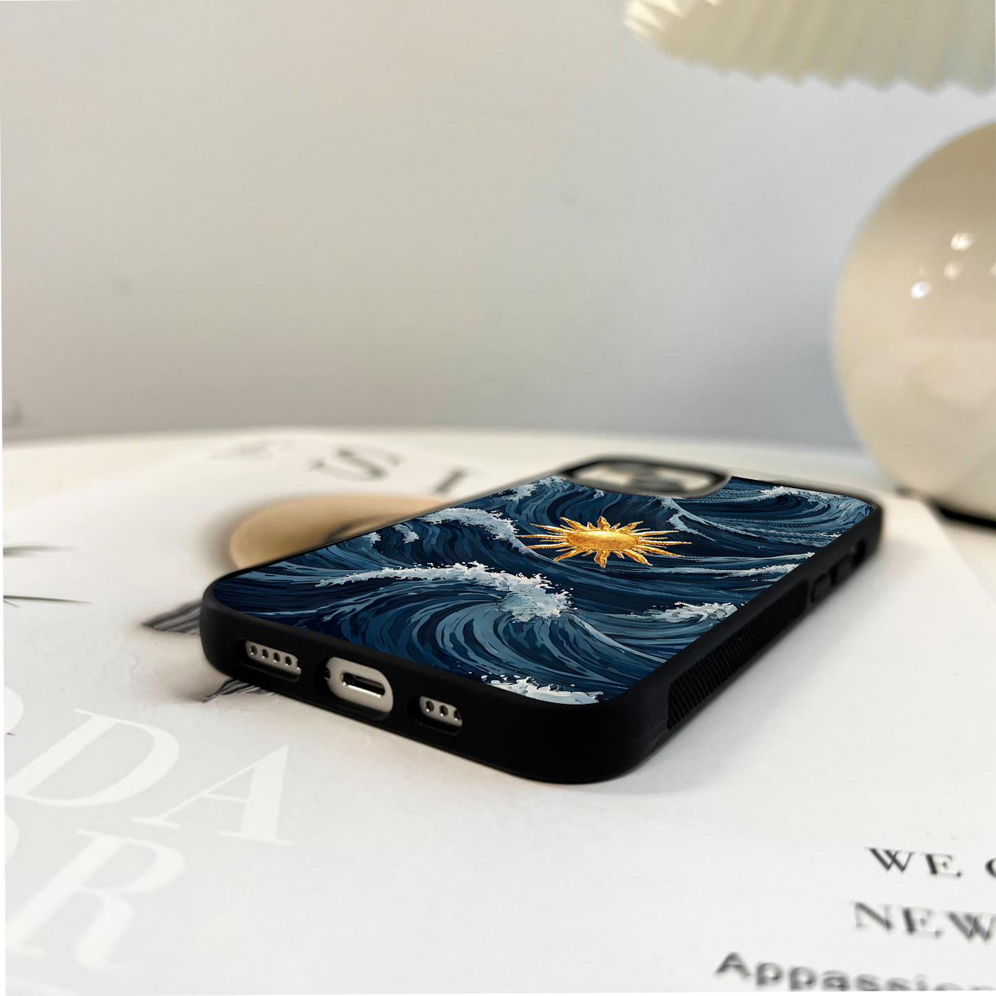 Golden Wave Rise Glass Case