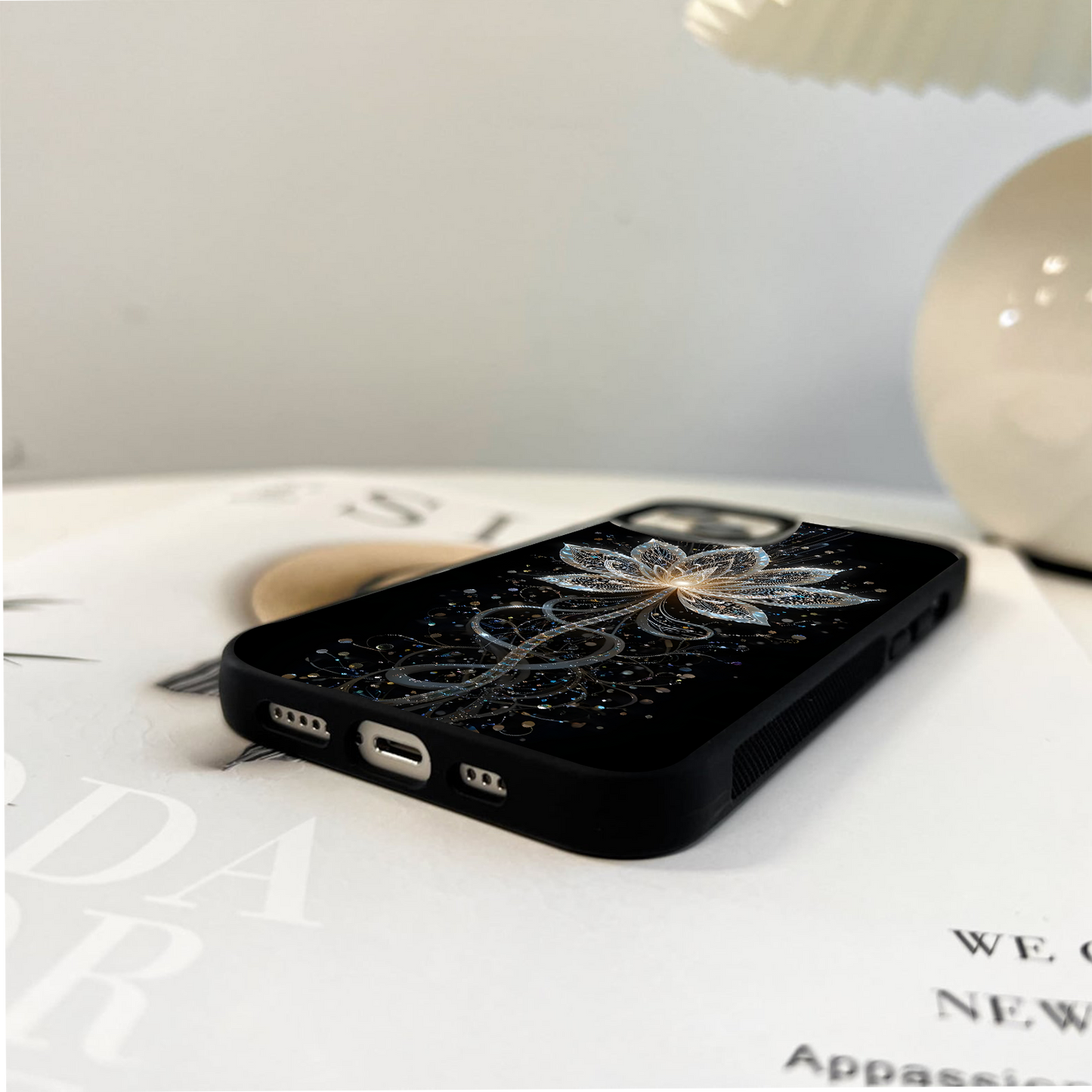 Crystal Lotus Glow Glass Case