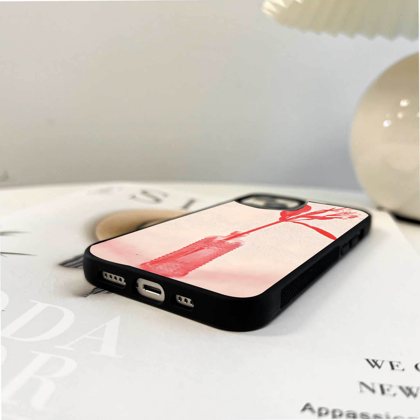 Red Petal Silence Glass Case