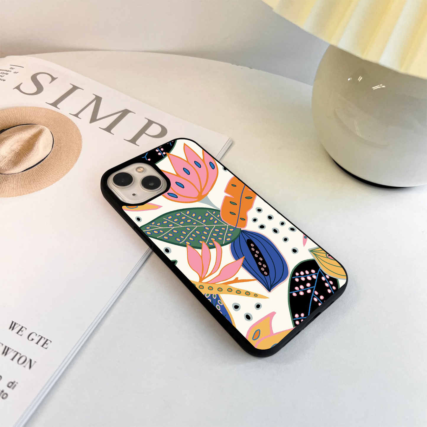 Vivid Jungle Leaves Glass Case