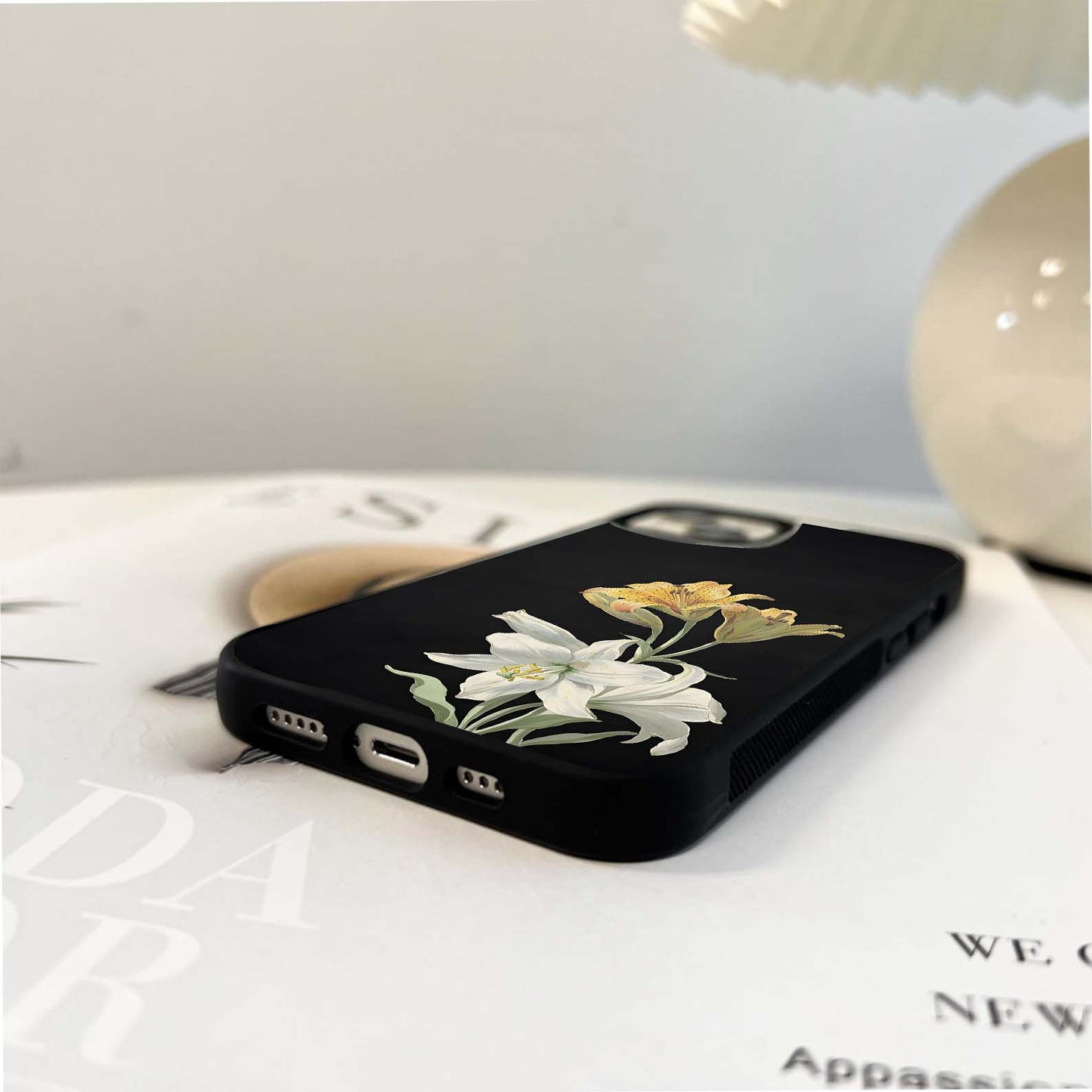 Golden Lily Elegance Glass Case