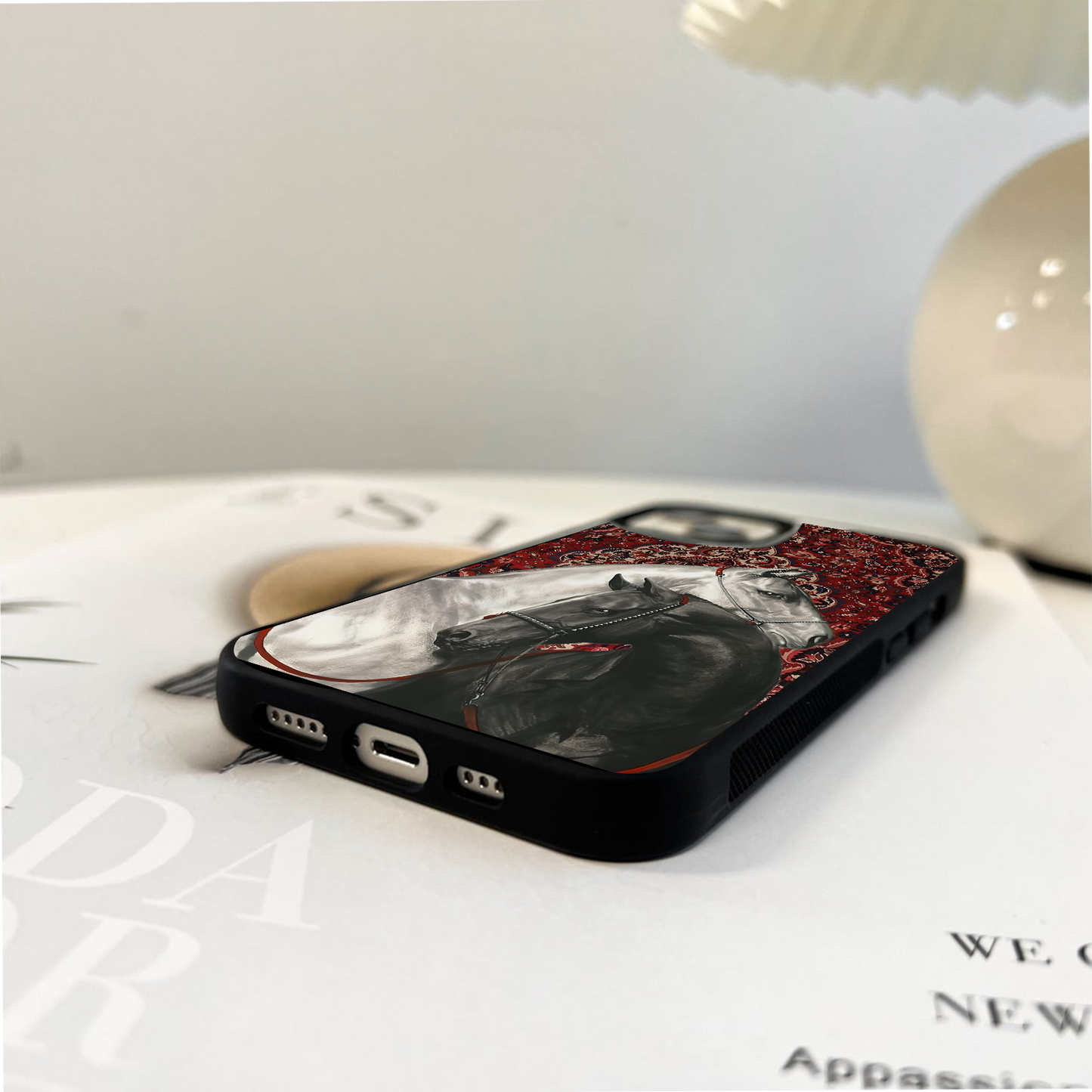 Regal Stallion Tapestry Glass Case