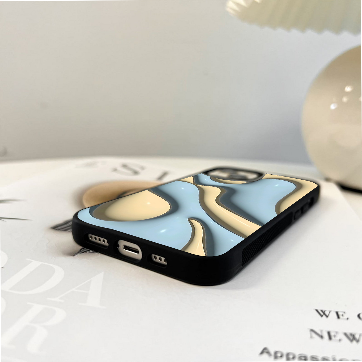 Cream Wave Harmony Glass Case