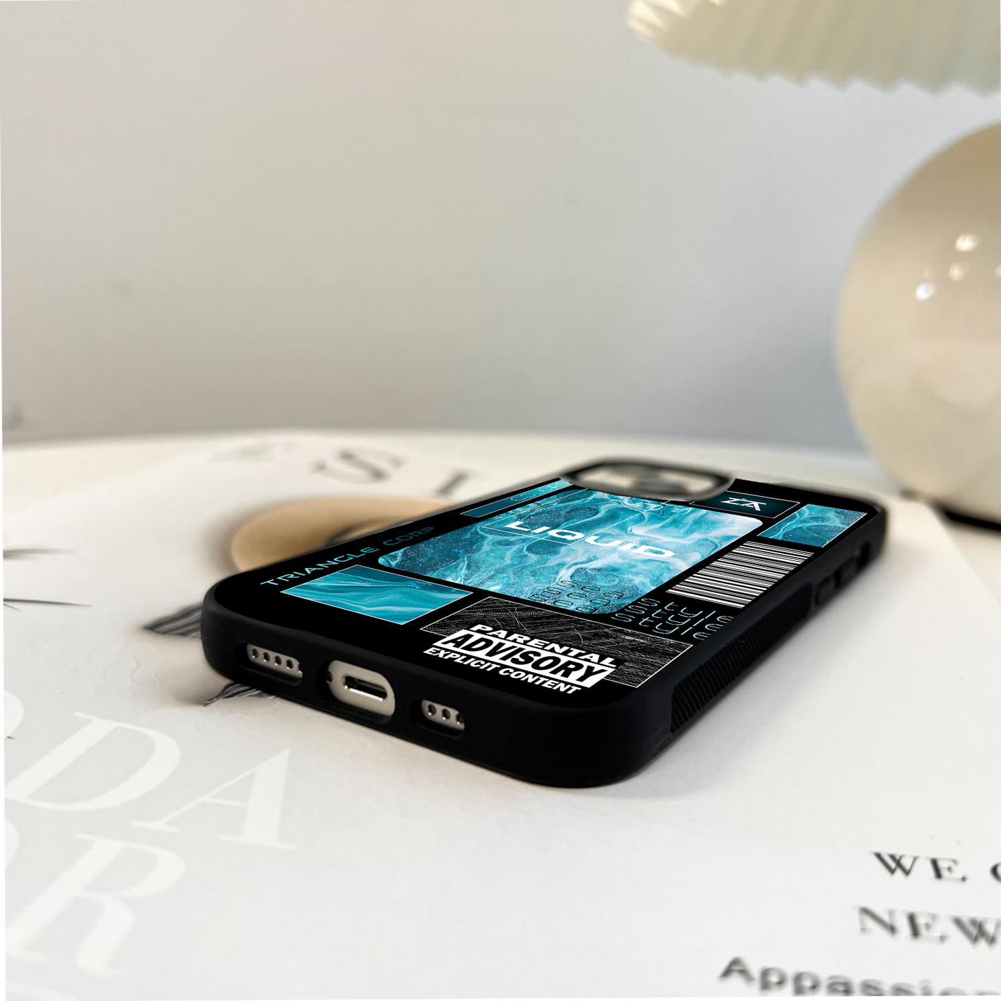 Liquid Blue Marble Glass Case