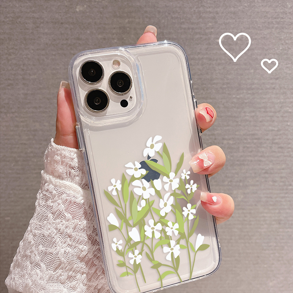 White lilly blossom case Clear Silicon Cover