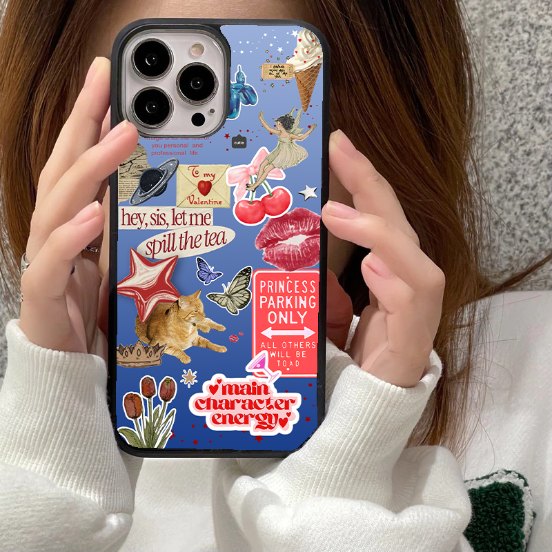 "Spill The Tea" Retro Collage Glass Case