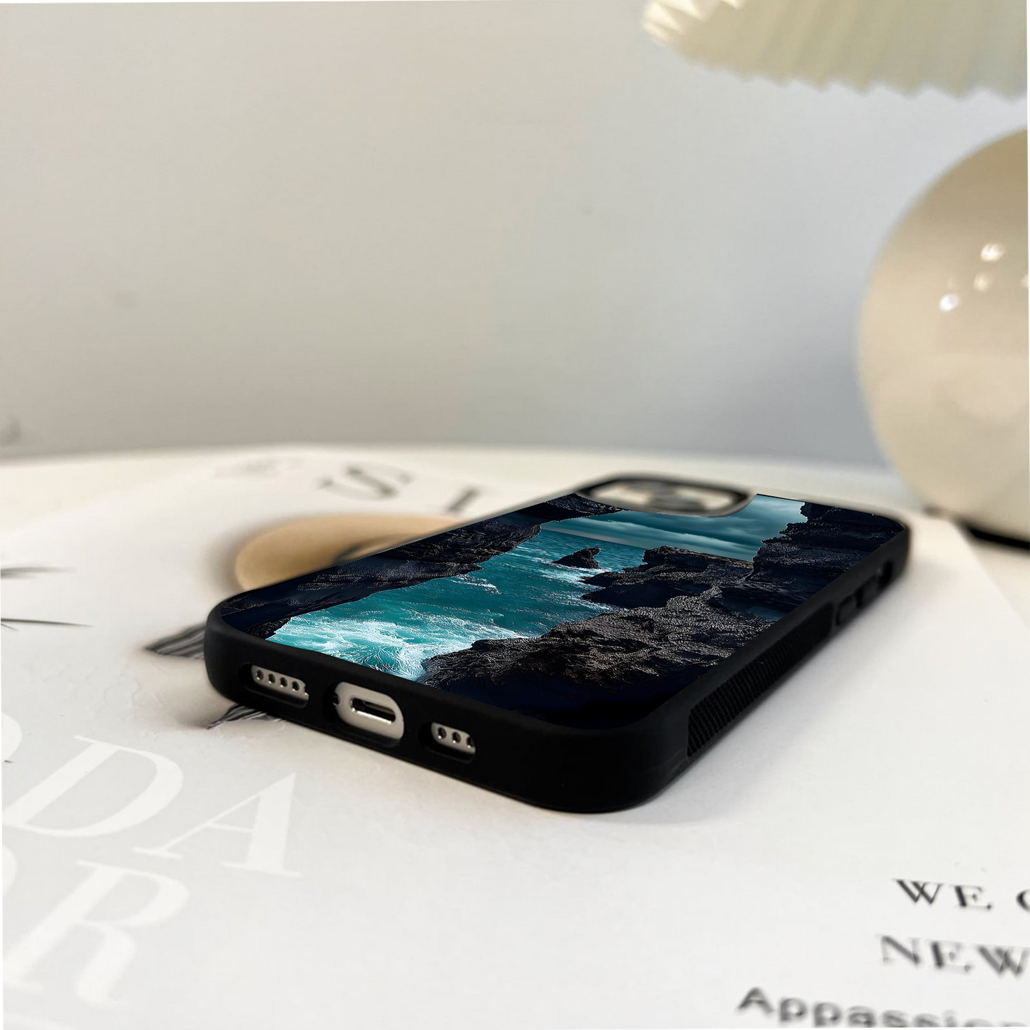 Dark Rock Cliffs Glass Case