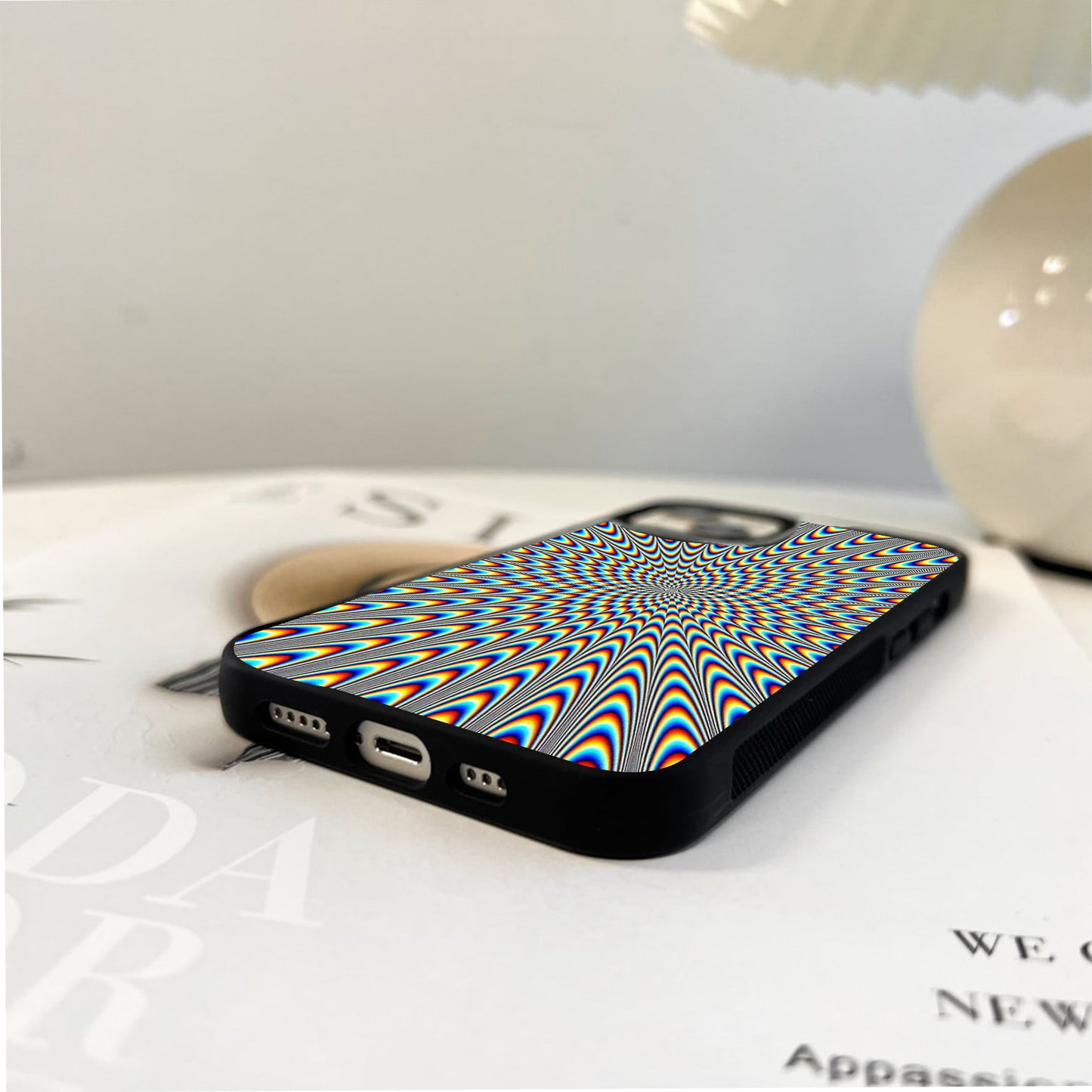 Electric Rainbow Vortex Glass Case