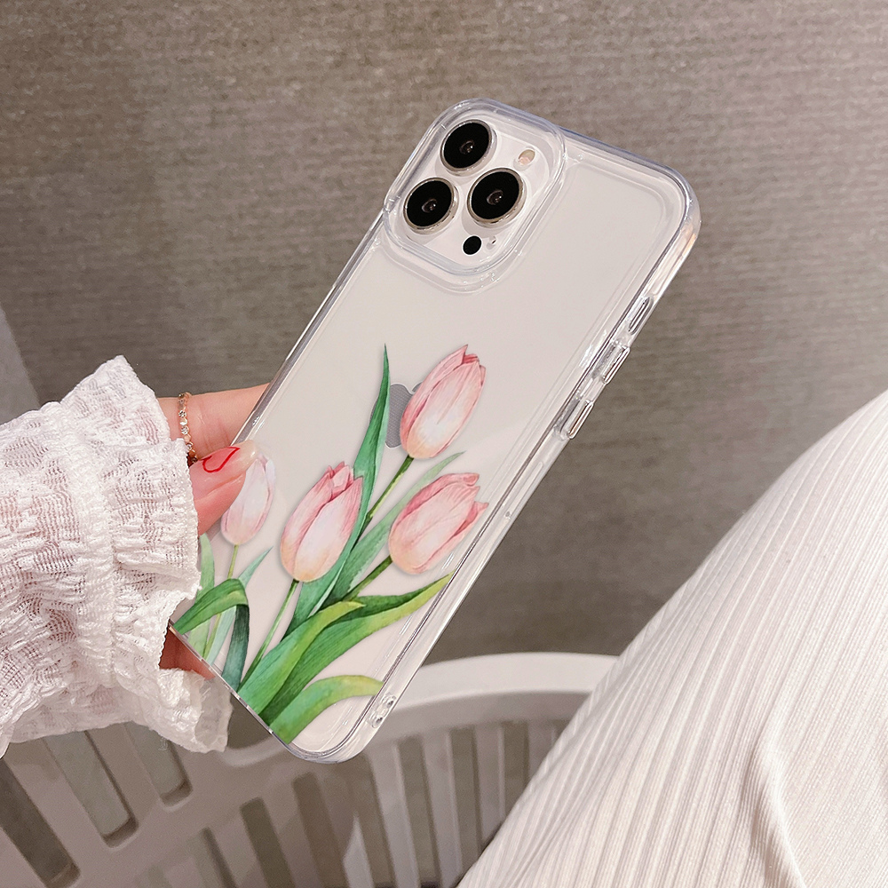 Aesthetic Tulip Flower Clear Silicon Cover