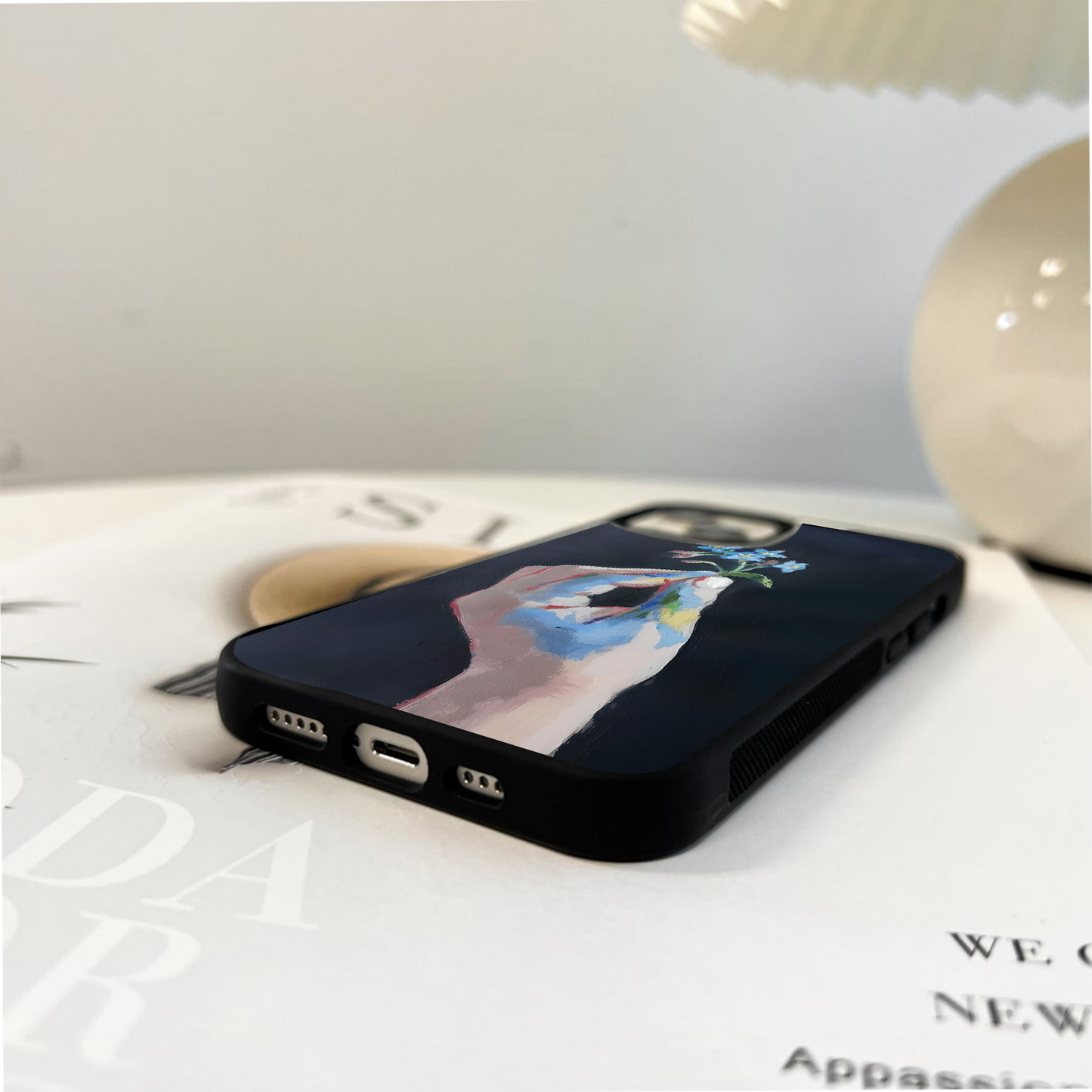 Hold Blue Bloom Glass Case