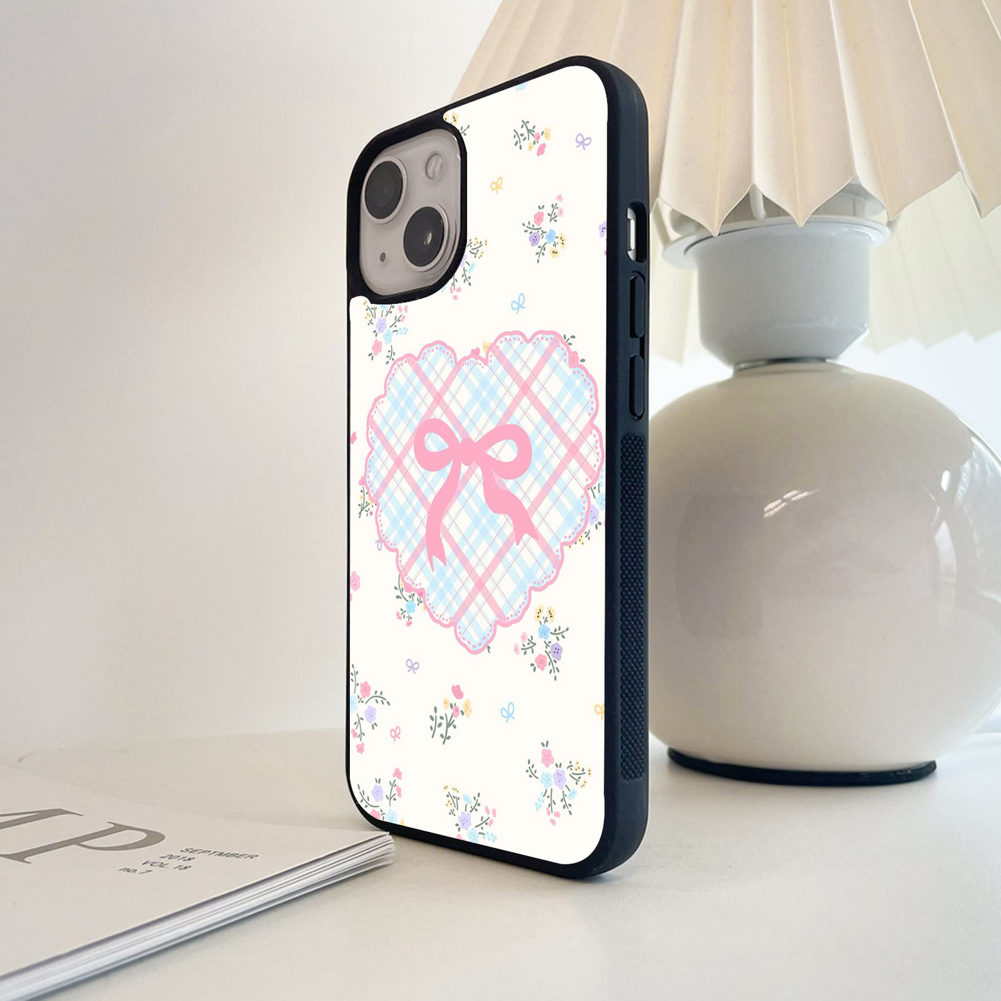 Sweet Plaid Love Glass Case