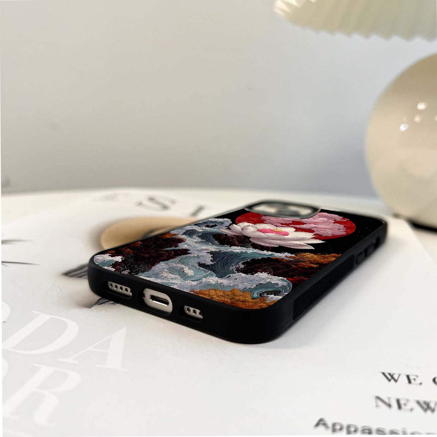 Lotus Under Storm Glass Case