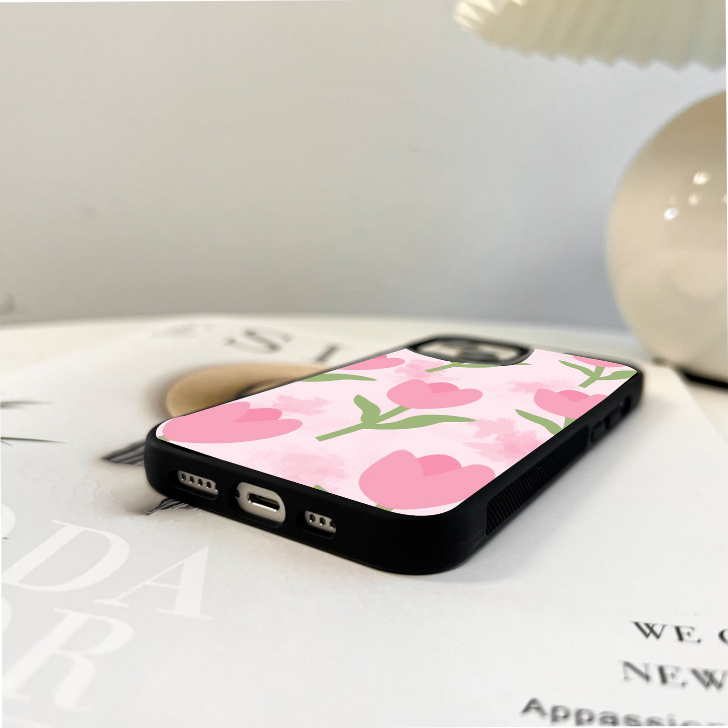 Pink Blossom Parade Glass Case