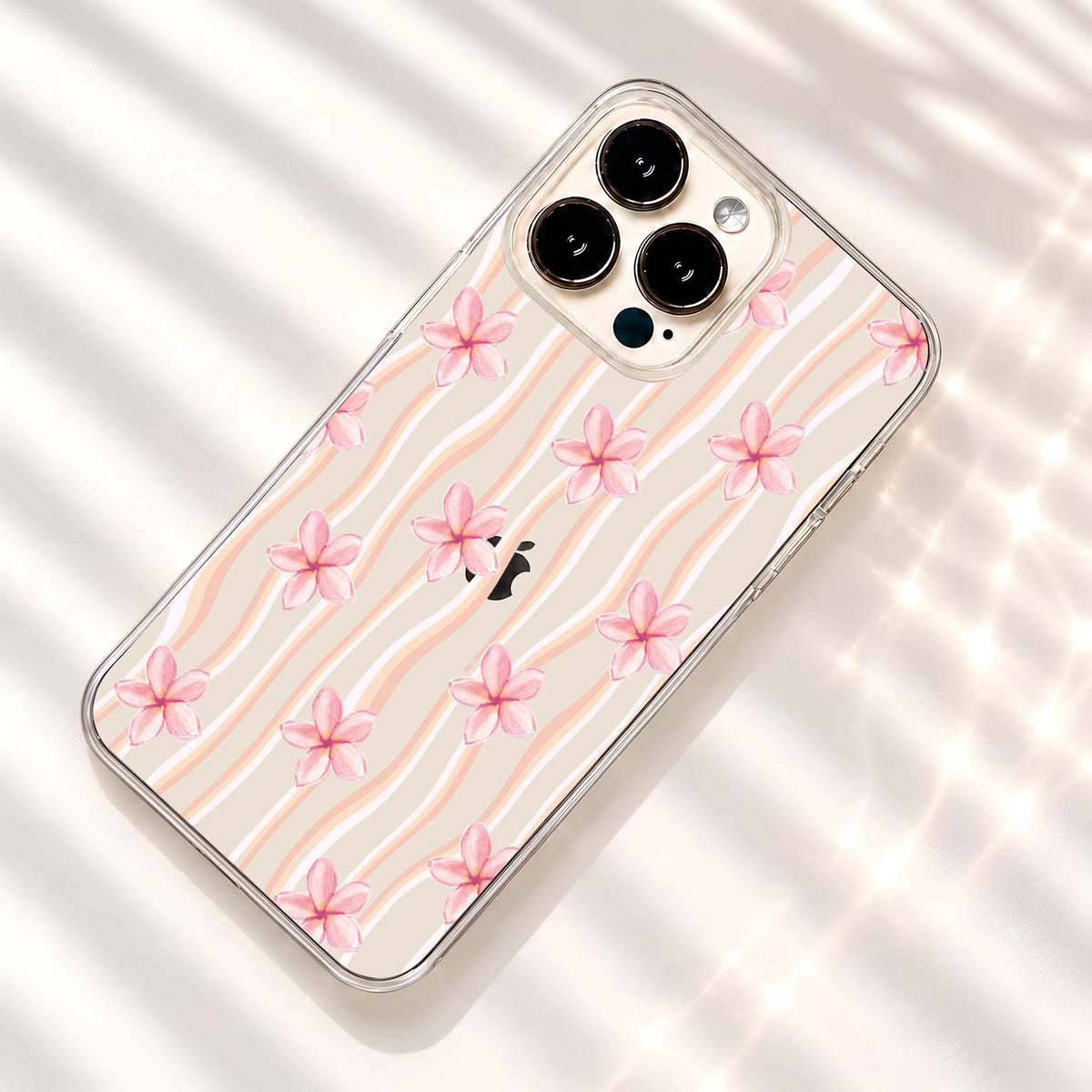 Blush Blossom Waves Clear Silicon Cover