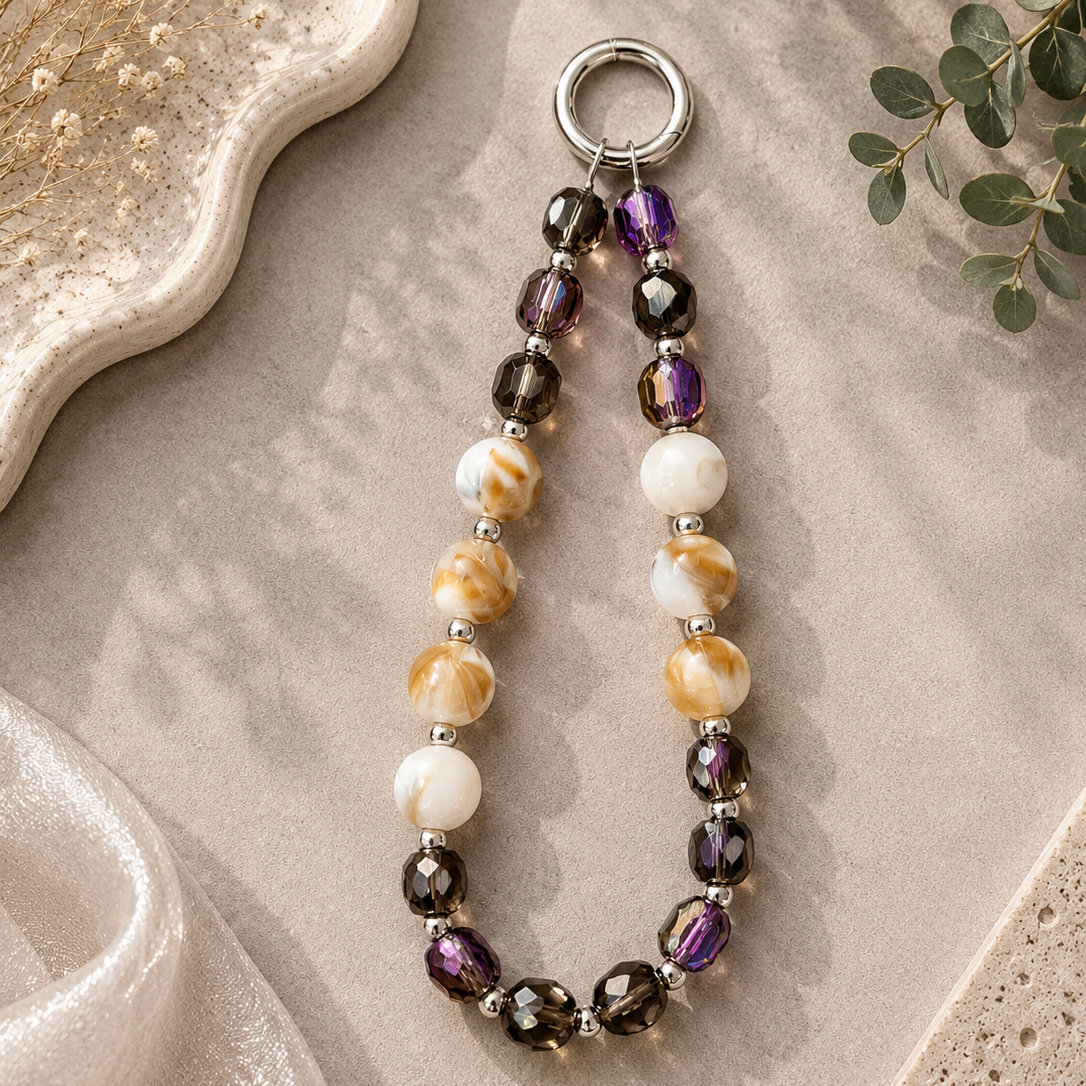 Smoky Marble Phone Charm