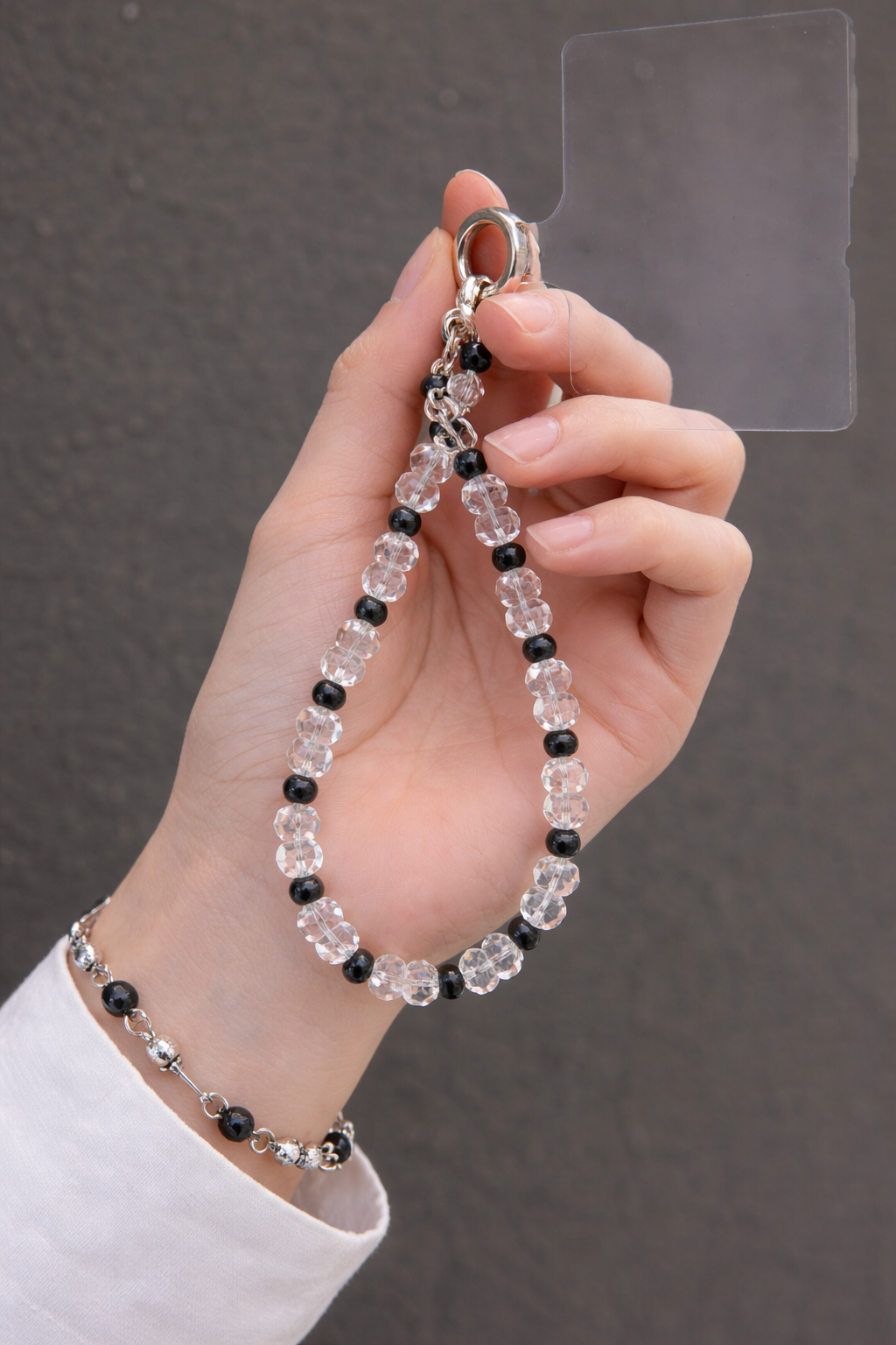 Midnight Crystal Chain Phone Charm