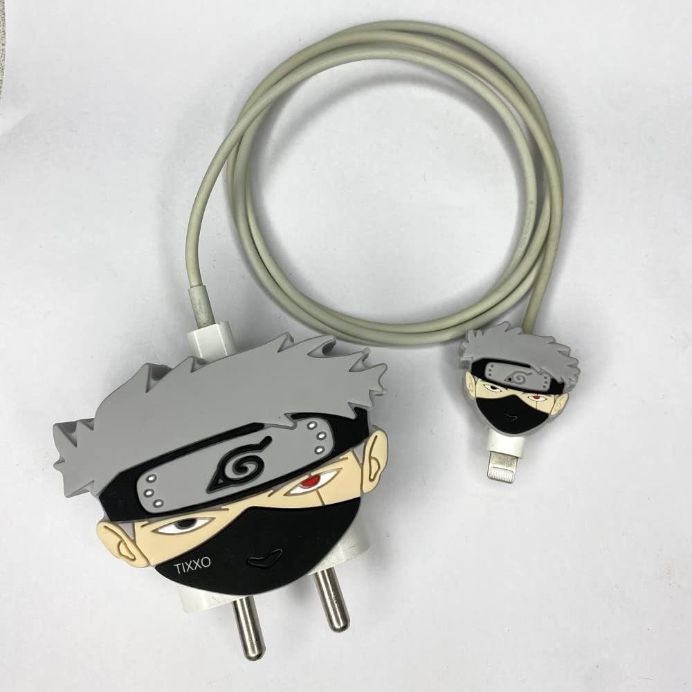 Naruto Kakashi Apple iPhone Charger Case | Lightning Charger/Cable Protector Cover for iPhone Charger-Naruto Kakashi
