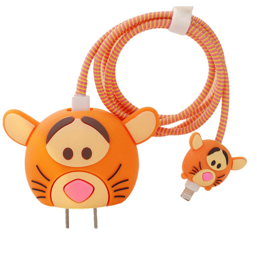 Winnie The Tiger Charger Silicon Apple IPhone Charger Case | Lightning Charger/Cable Protector Cover for iPhone Charger