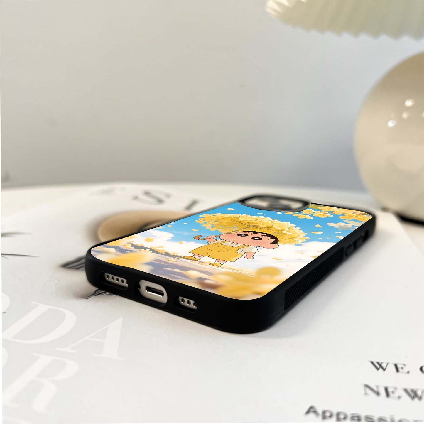 Shinchan Flower Rain Glass Case