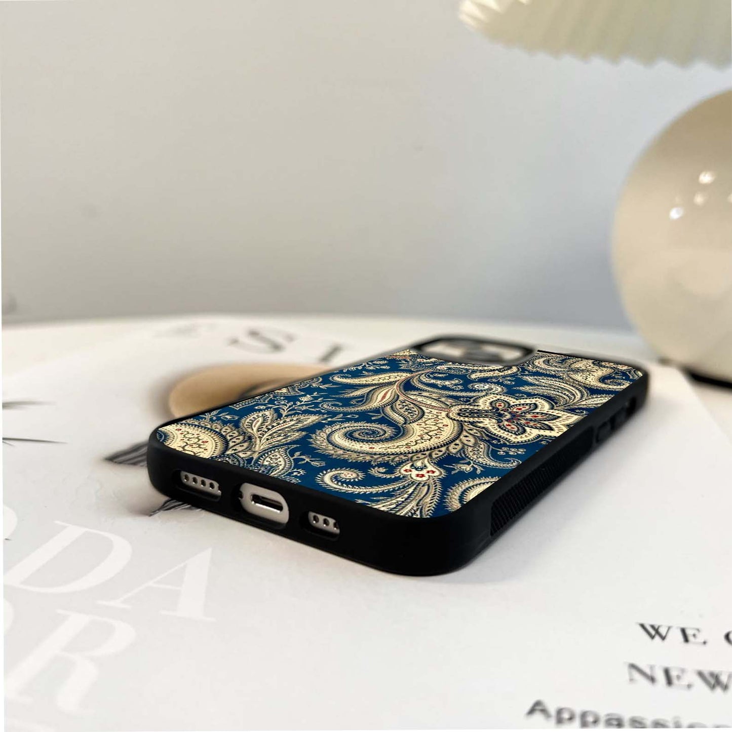 Indigo Paisley Royale Glass Case