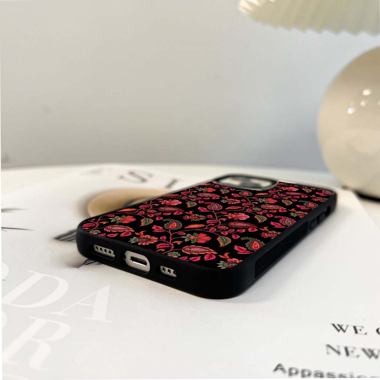Midnight Floral Whimsy Glass Case