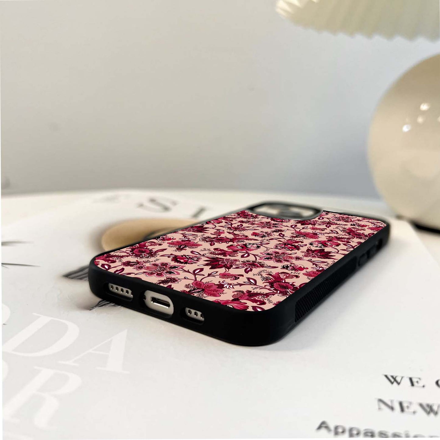 Crimson Rose Charm Glass Case