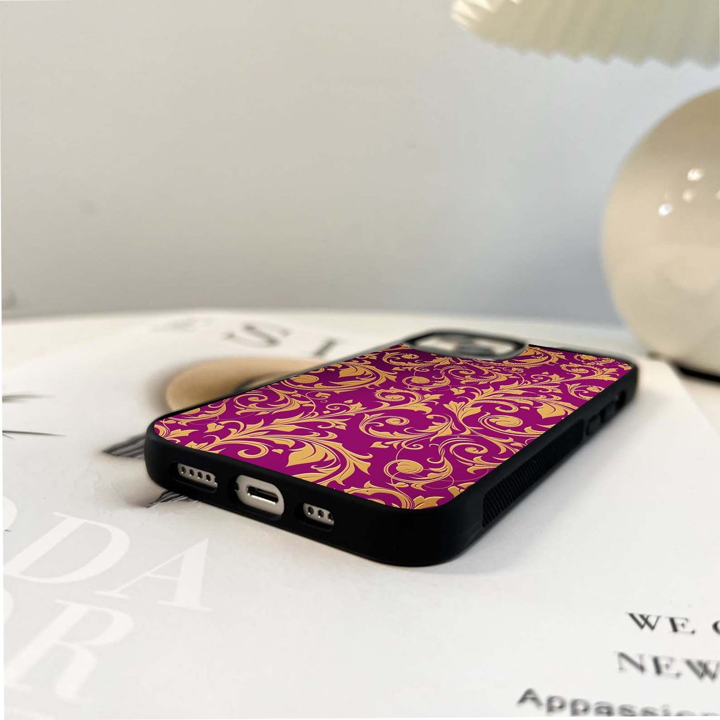 Velvet Gold Flourish Glass Case