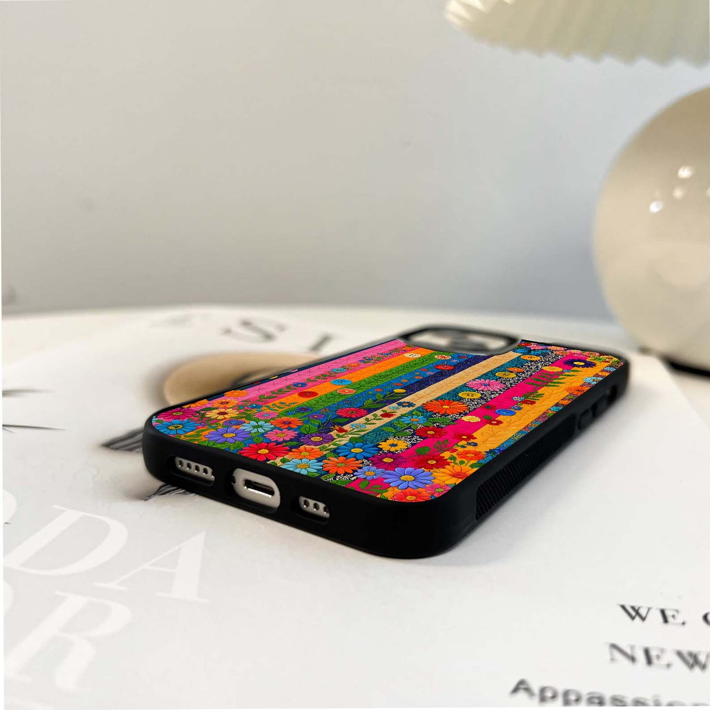 Floral Stripe Fiesta Glass Case