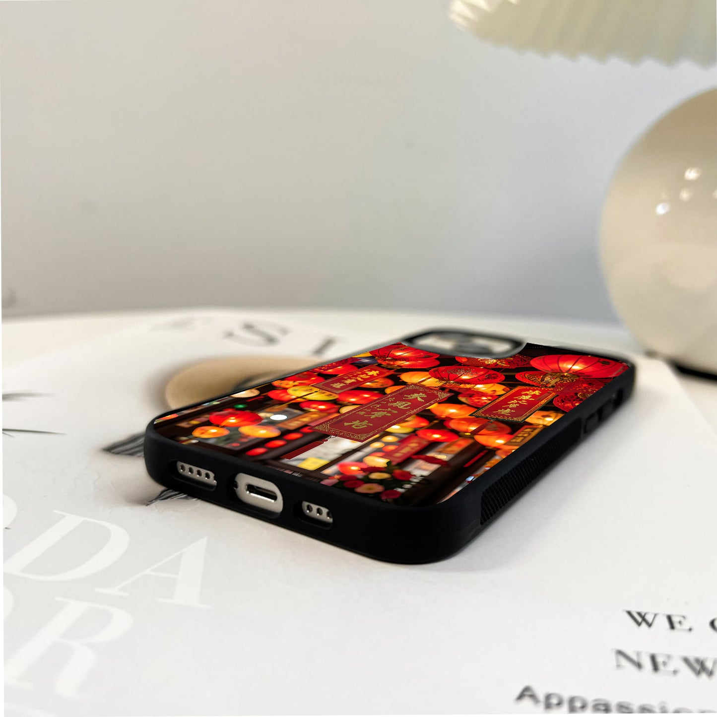 Scarlet Lantern Wishes Glass Case
