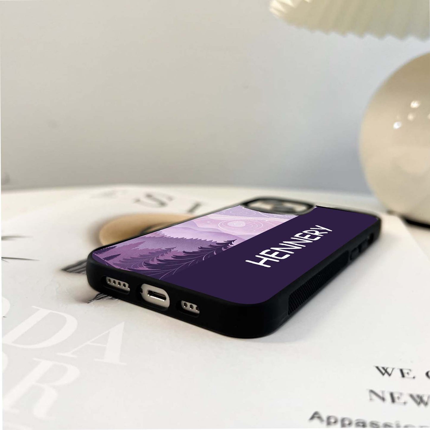 Purple Art Custom Name Glass Case