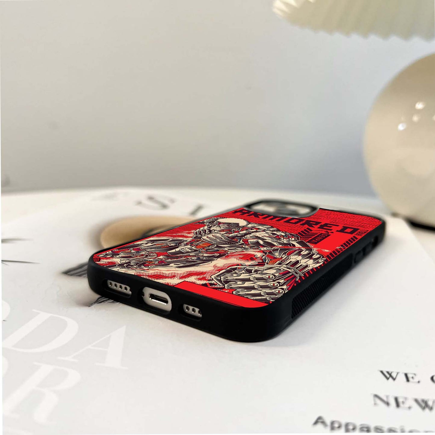 Crimson Mecha Titan Glass Case