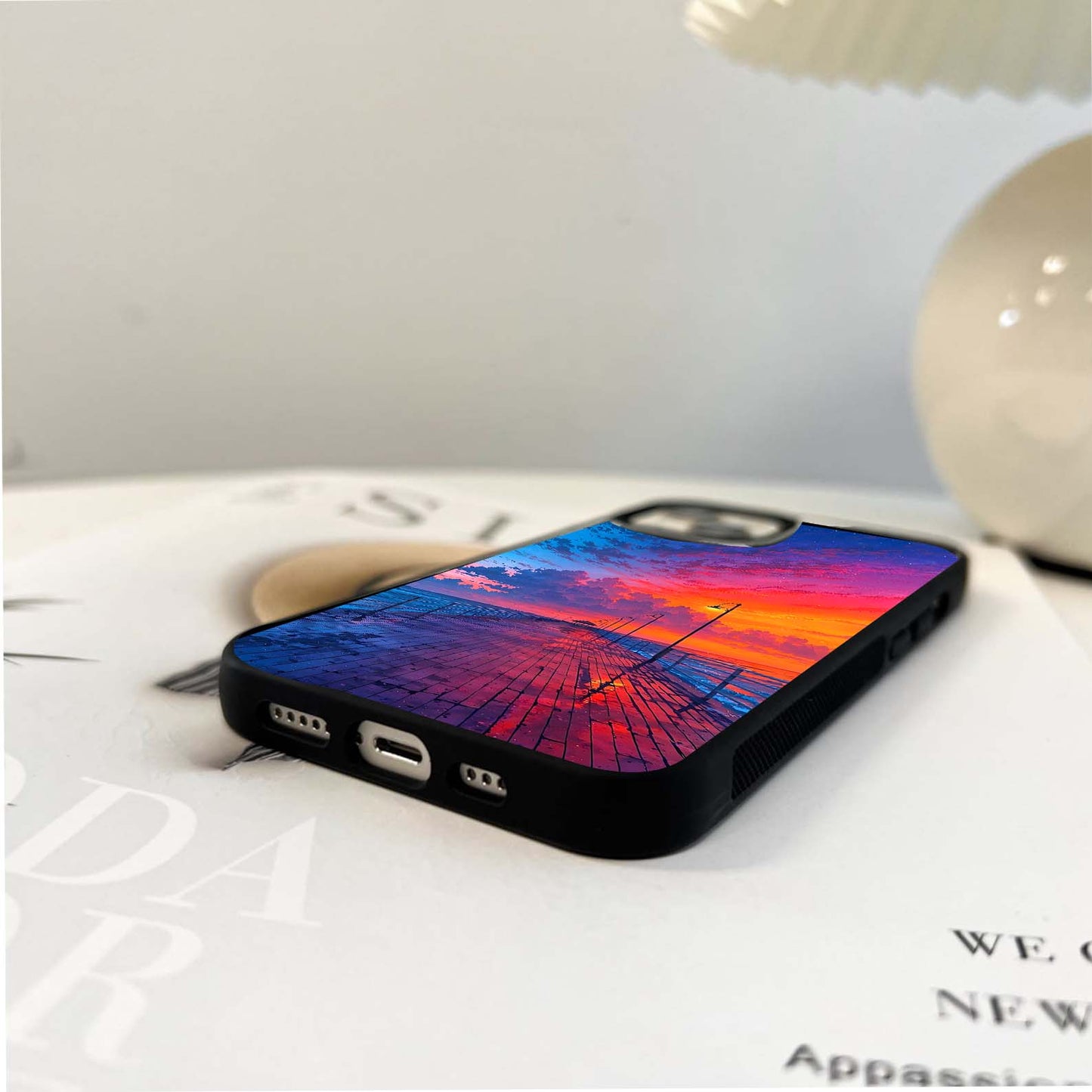 Neon Sunset Pier Glass Case