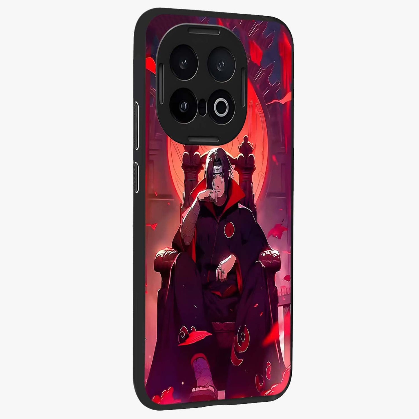 Blood Moon Sovereign Glass Case upright view showcasing powerful moon inspired artwork with cosmic aesthetic style.