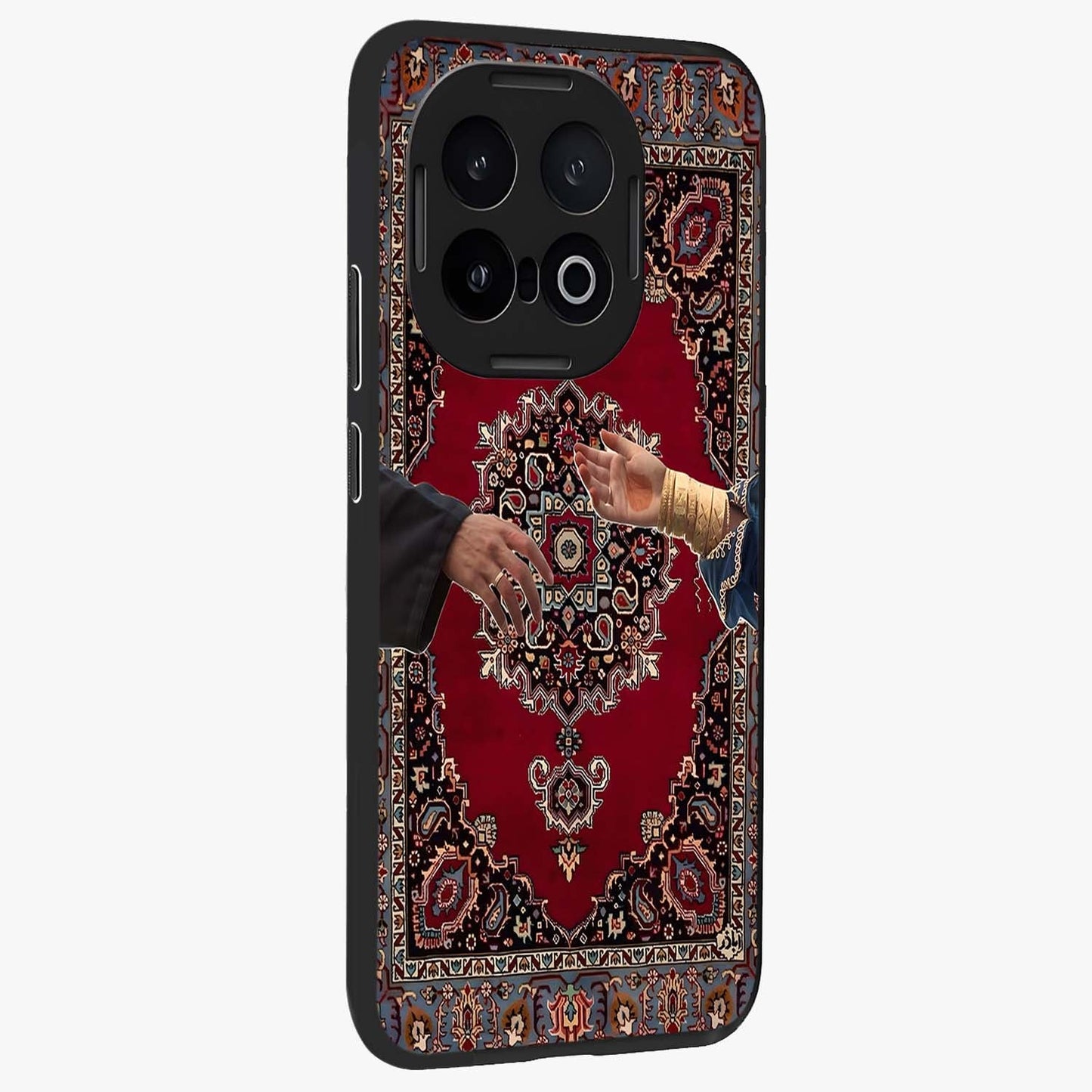 Royal Touch Reach Glass Case upright view showcasing stylish royal inspired artwork with graceful theme.