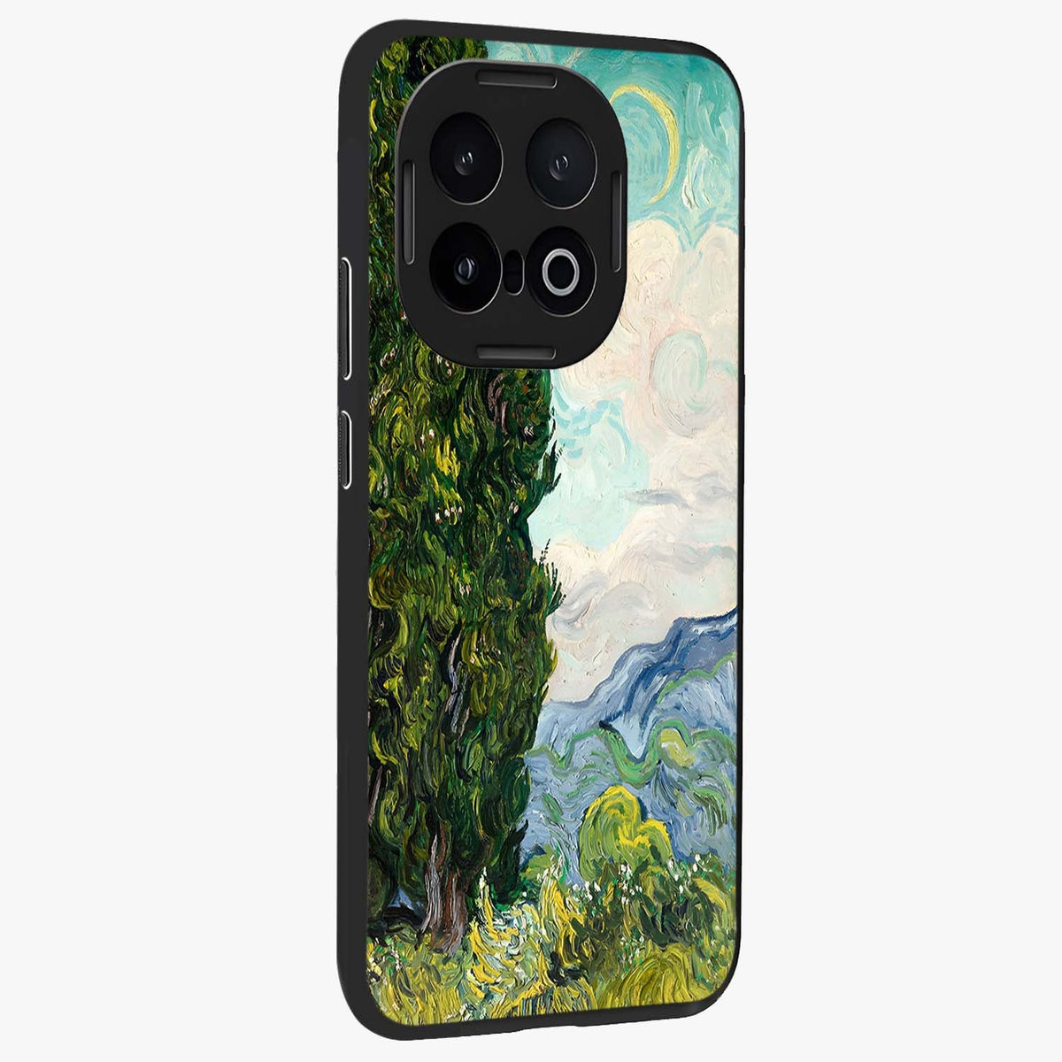 Van Gogh Vintage Art Glass Case upright view showcasing elegant vintage painting artwork with artistic heritage theme.
