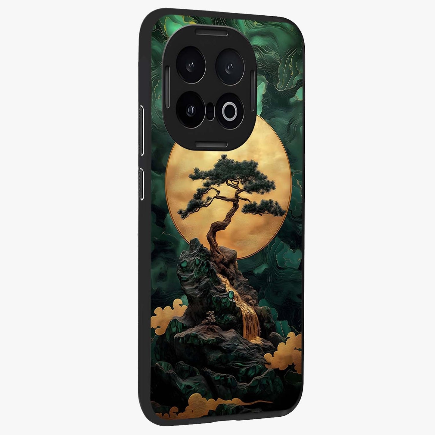 Zen Moon Rise Glass Case upright view showcasing serene moon artwork with tranquil night theme.
