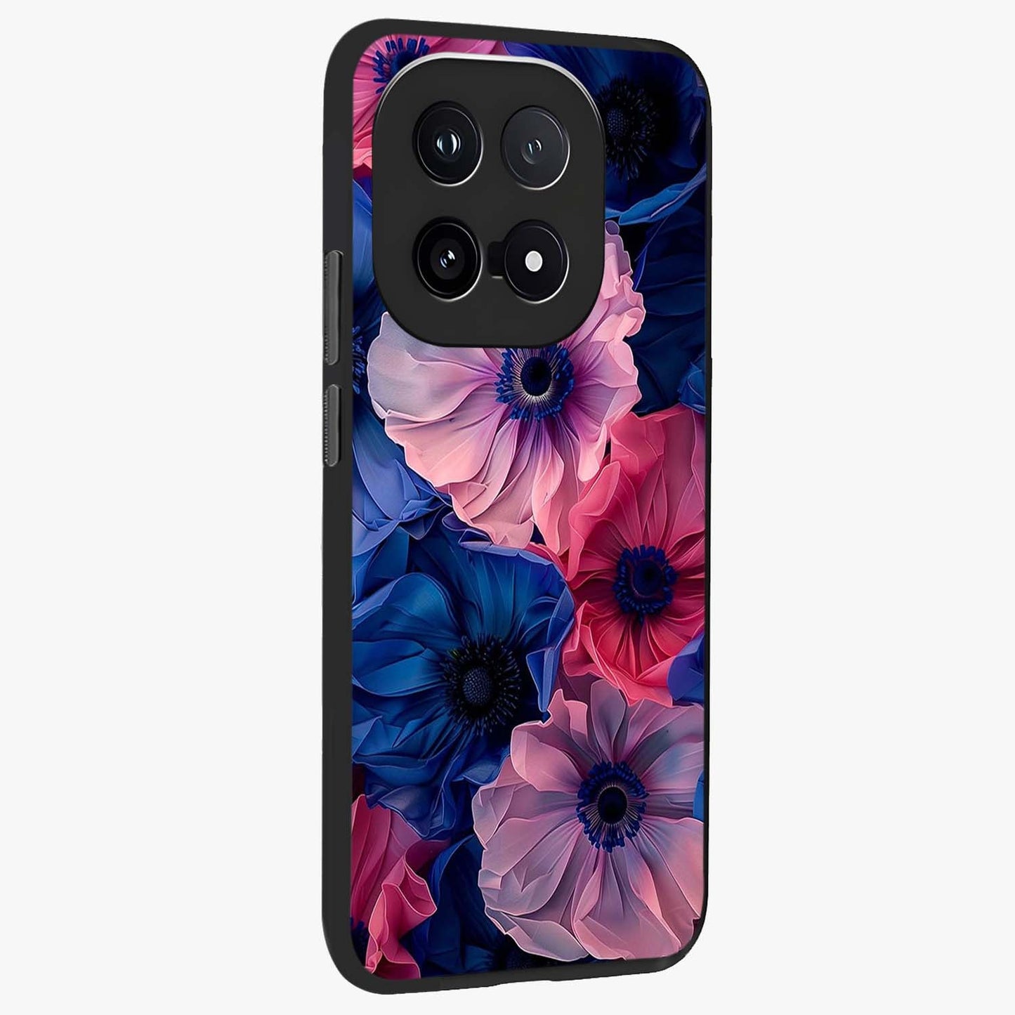 Flower Paper Art Pattern Glass Case upright view showcasing decorative paper floral artwork with creative craft style.