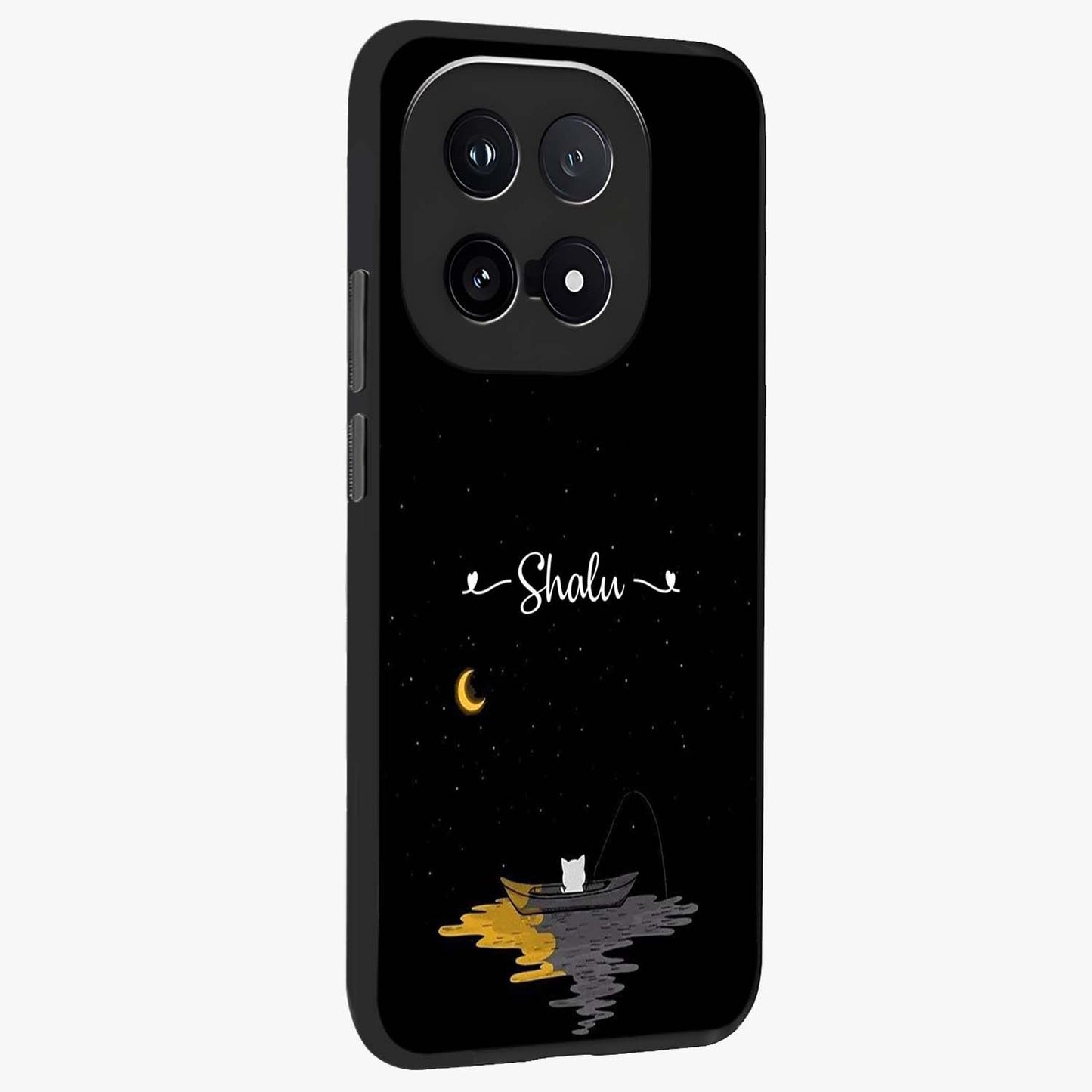 Silent Night Row Glass Case upright view showcasing tranquil night artwork with serene landscape theme.