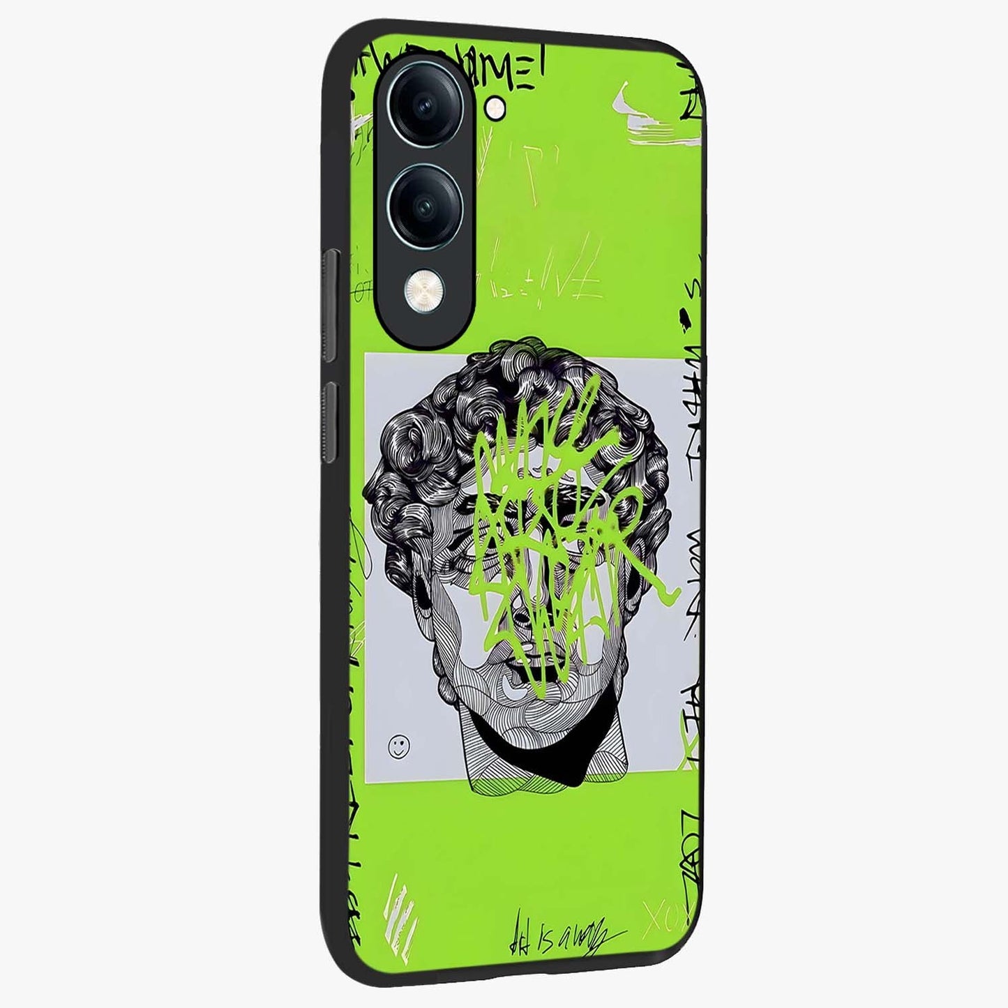 Neo Graffiti Rebellion Glass Case upright view showcasing colorful graffiti artwork with bold modern street style.