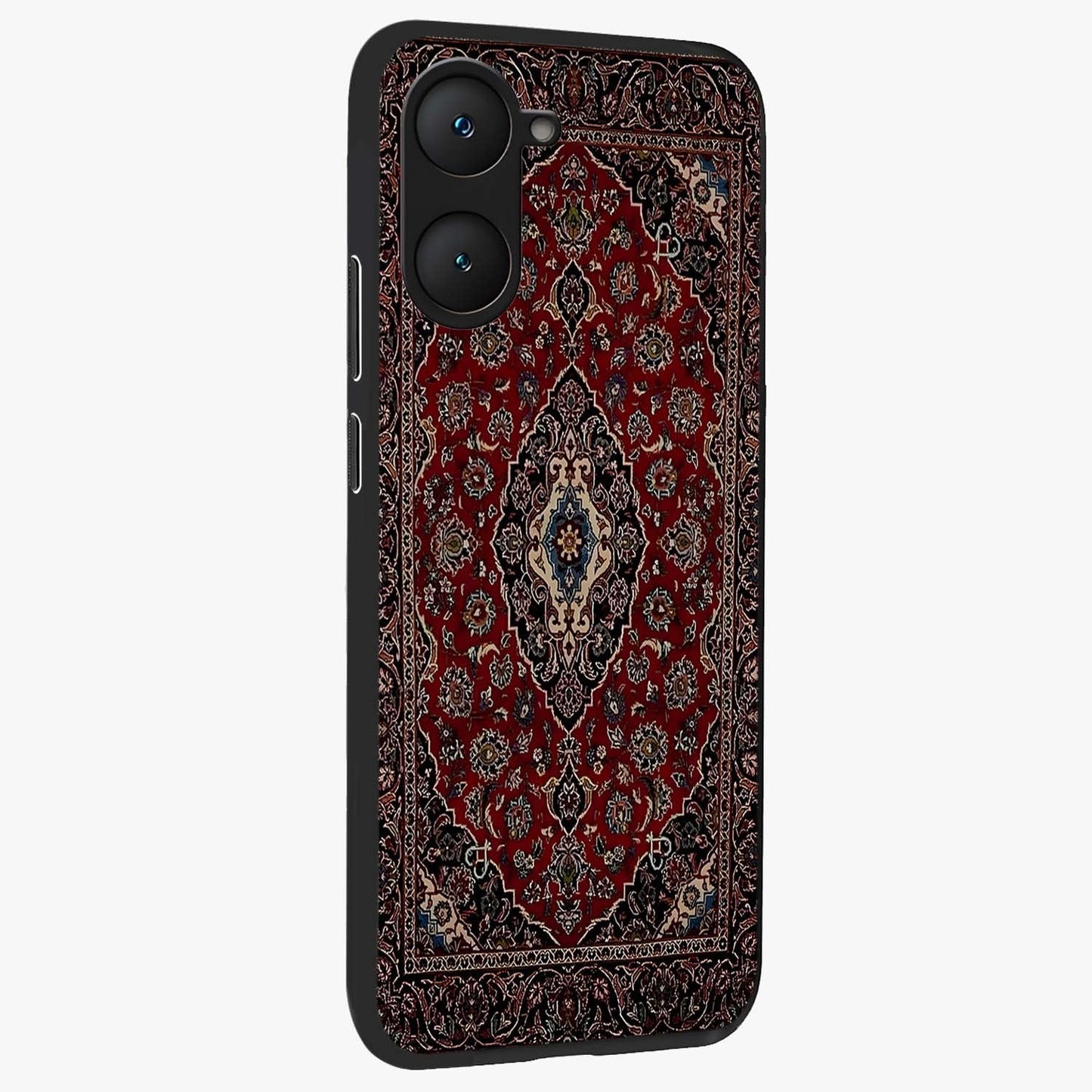 Heritage Carpet Royale Glass Case upright view showcasing detailed ornamental artwork with luxurious traditional theme.
