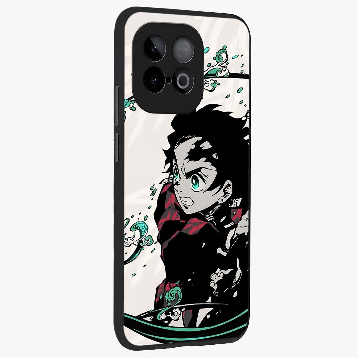 Demon Slayer Glass Case upright view showcasing powerful anime artwork with intense warrior theme.