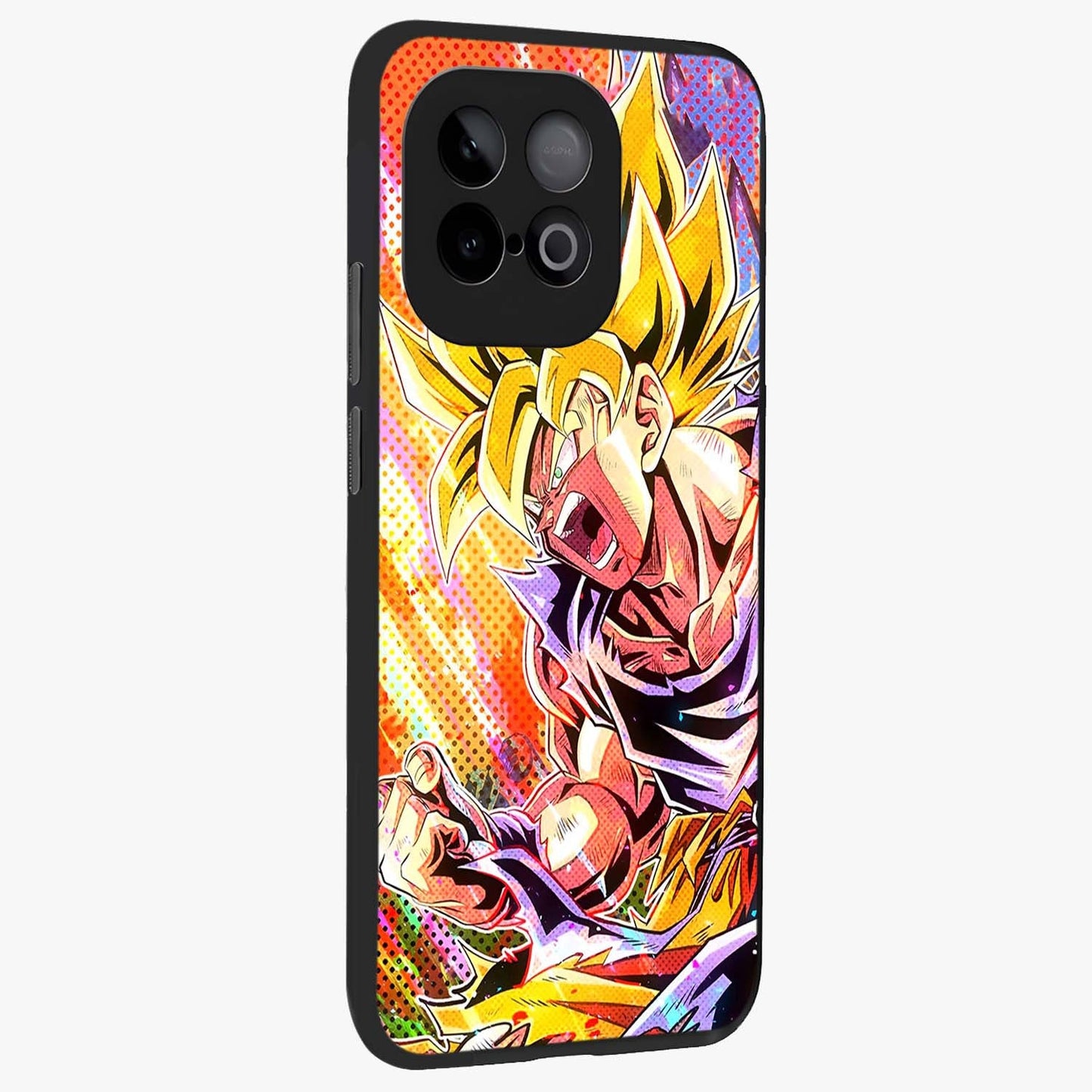 Firing Goku Glass Case upright view showcasing energetic anime artwork with bold warrior theme.