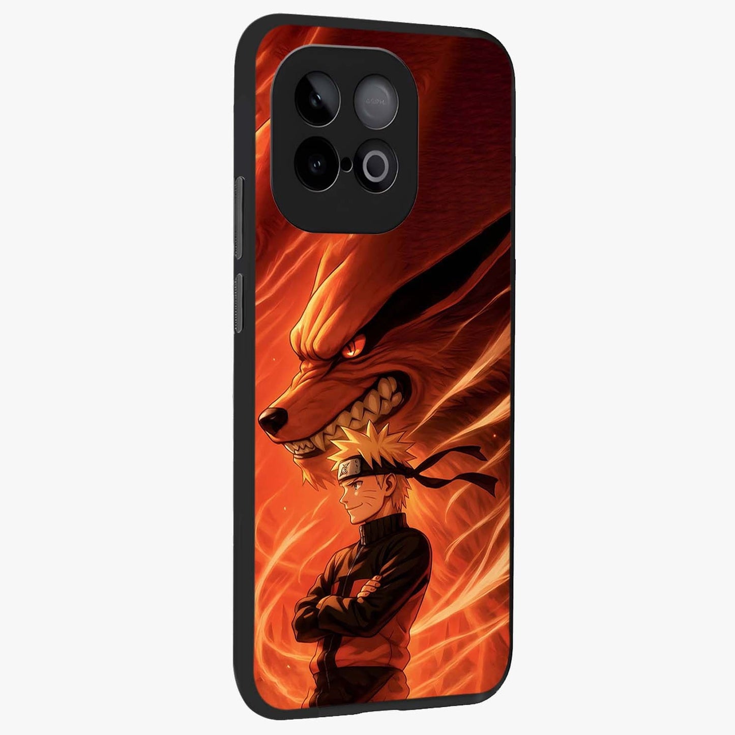 Nine Tails Legacy Glass Case upright view showcasing dramatic nine-tails artwork with intense anime themed design.