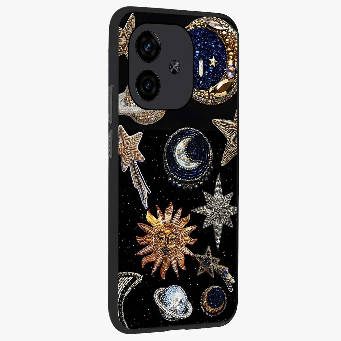 Crimson Fade Butterfly Glass Case upright view showcasing graceful butterfly artwork with soft crimson fade effect.