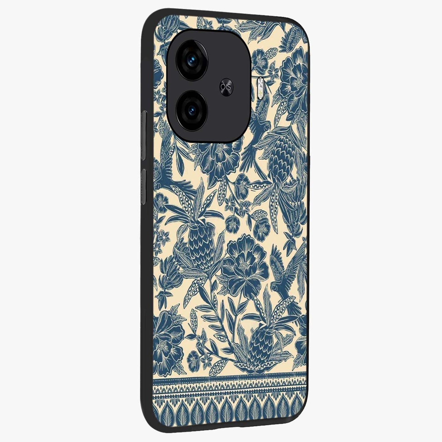 Heirloom Wild Bloom Glass Case upright view showcasing delicate wildflower artwork with timeless floral theme.