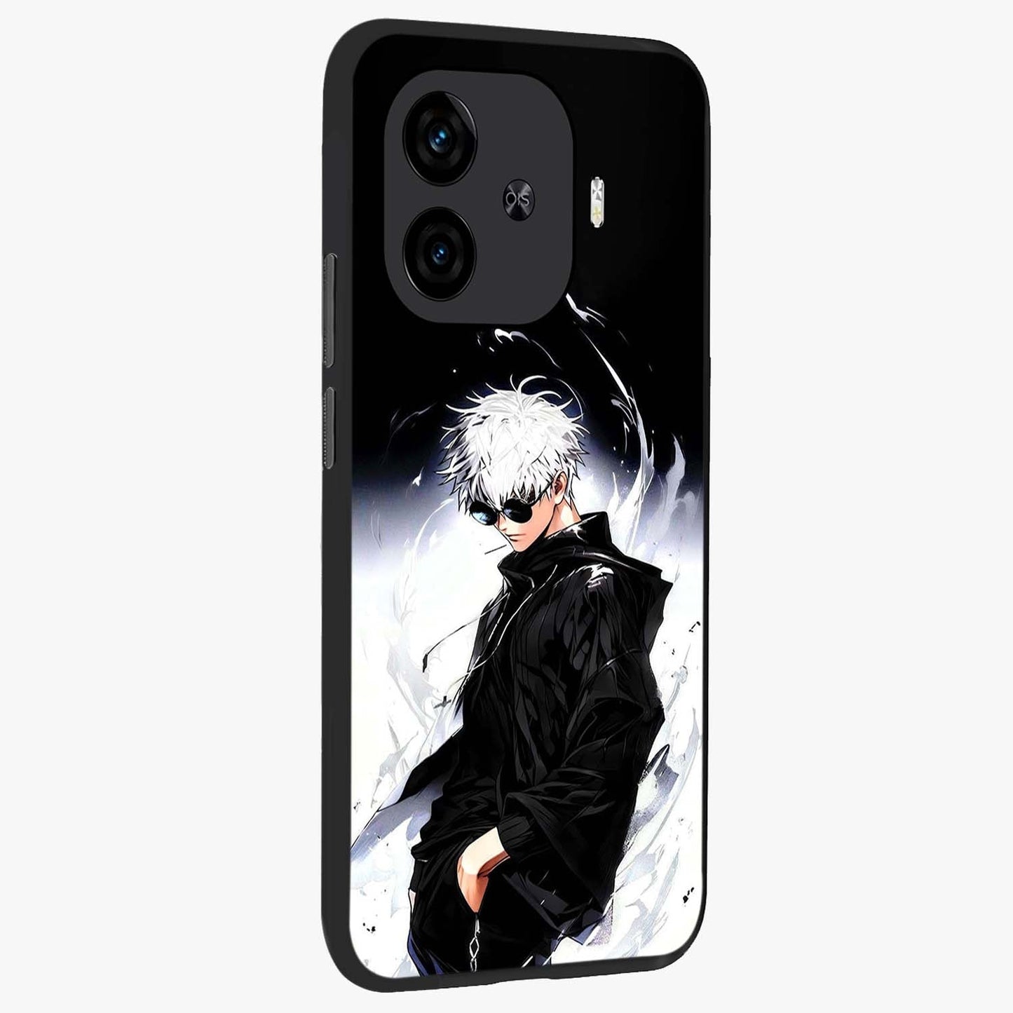 Limitless Shadow King Glass Case upright view showcasing bold shadow warrior artwork with epic fantasy theme.