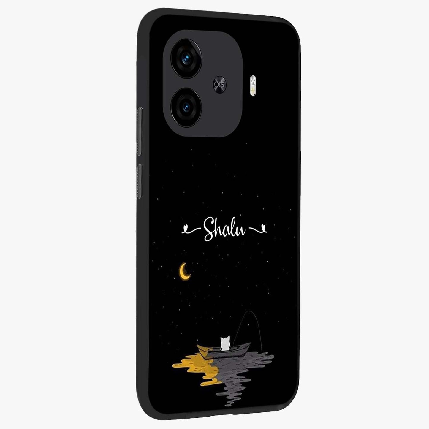 Silent Night Row Glass Case upright view showcasing tranquil night artwork with serene landscape theme.