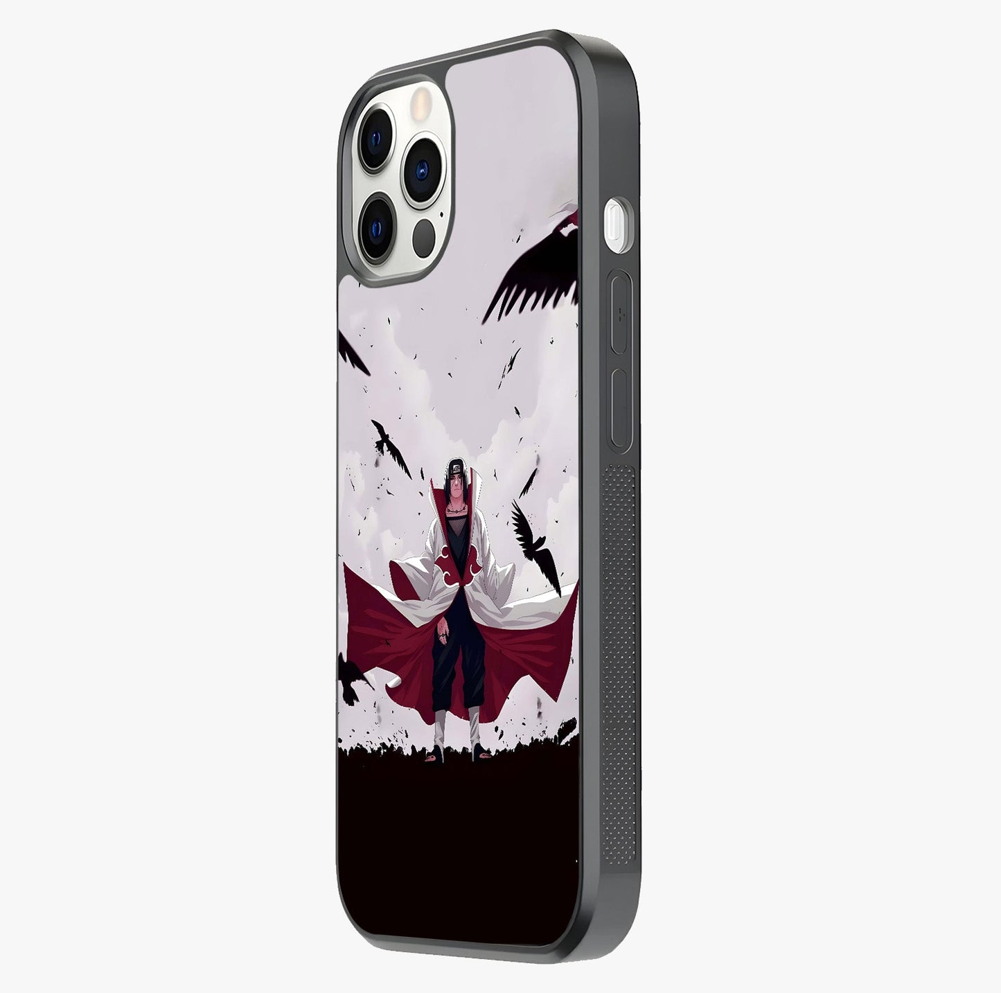 Crimson Crow Ascension Glass Case photographed in natural light showing reflective finish and design depth.