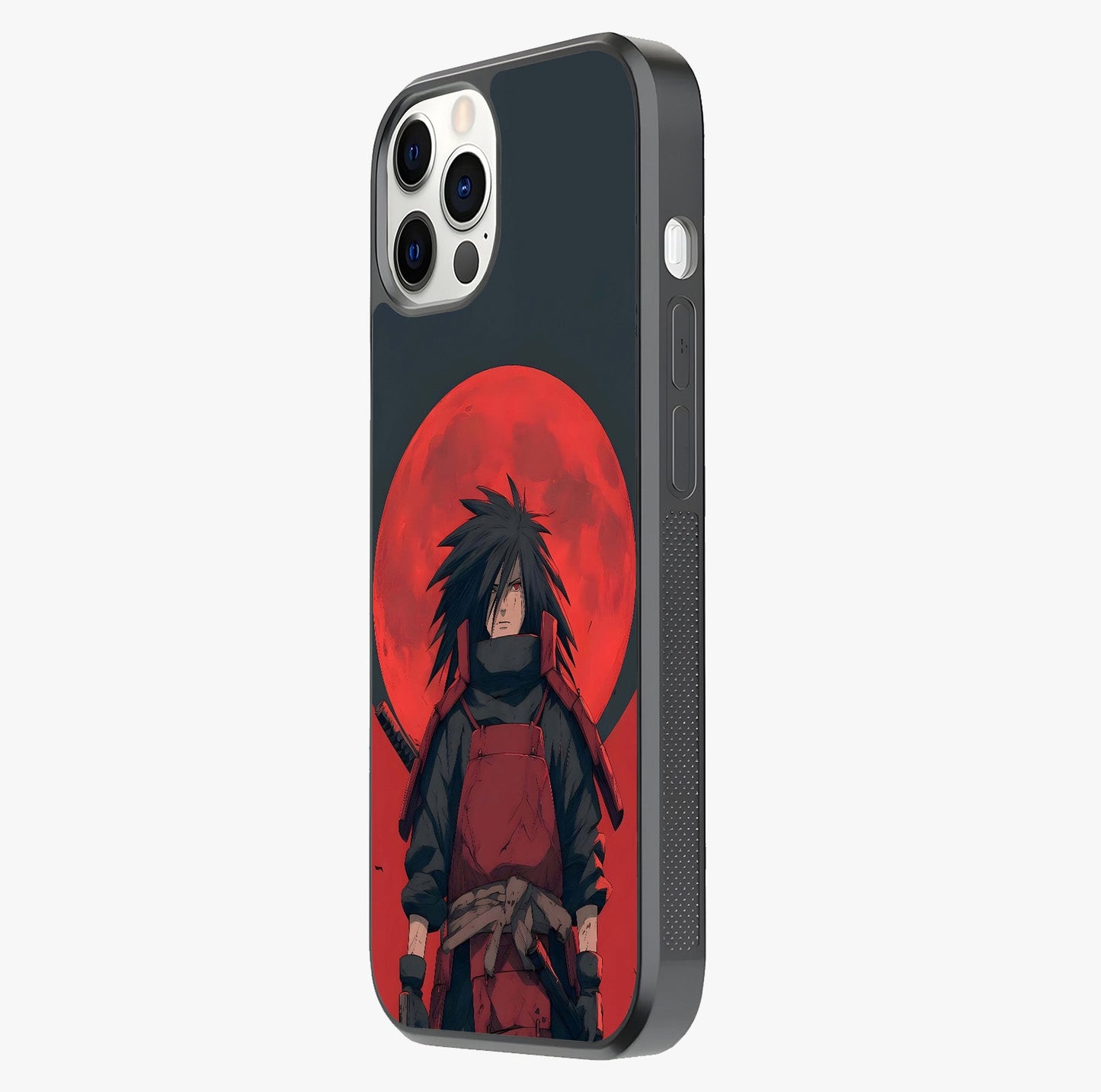 Crimson Moon Warlord Glass Case photographed in natural light showing reflective finish and design depth.
